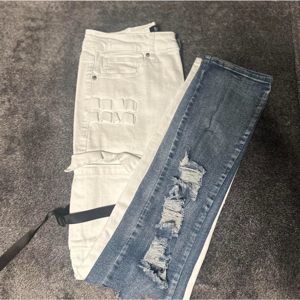 2 Toned Ripped Jeans
